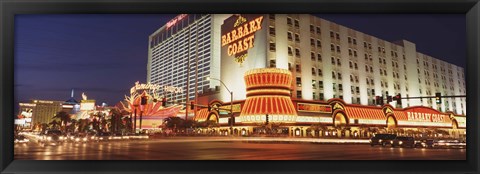 Framed USA, Nevada, Las Vegas, Buildings lit up at night Print