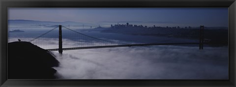 Framed USA, California, San Francisco, Fog over Golden Gate Bridge Print