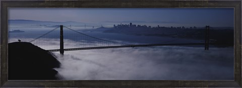 Framed USA, California, San Francisco, Fog over Golden Gate Bridge Print