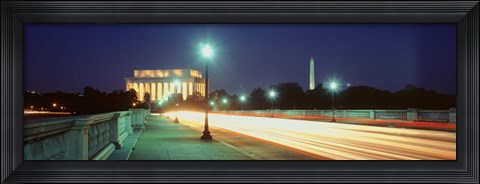 Framed Night, Lincoln Memorial, District Of Columbia, USA Print