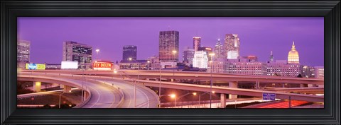Framed USA, Georgia, Atlanta, Skyline at dusk Print