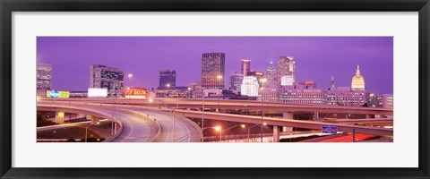 Framed USA, Georgia, Atlanta, Skyline at dusk Print