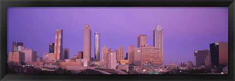 Framed Skyscrapers against a purple sky, Atlanta, Georgia, USA Print