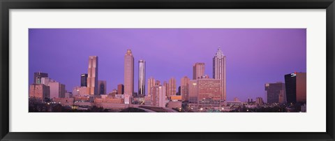 Framed Skyscrapers against a purple sky, Atlanta, Georgia, USA Print