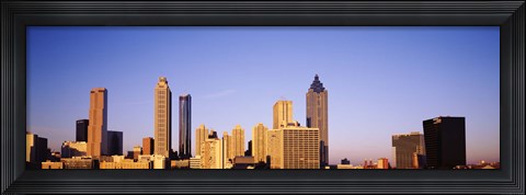 Framed Sun shining on skyscrapers in Atlanta, Georgia, USA Print