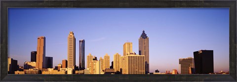 Framed Sun shining on skyscrapers in Atlanta, Georgia, USA Print