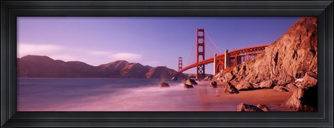 Framed Golden Gate Bridge and Mountain View Print