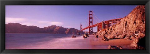 Framed Golden Gate Bridge and Mountain View Print