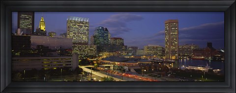Framed High angle view of a cruise ship docked at a harbor, Inner Harbor, Baltimore, Maryland, USA Print