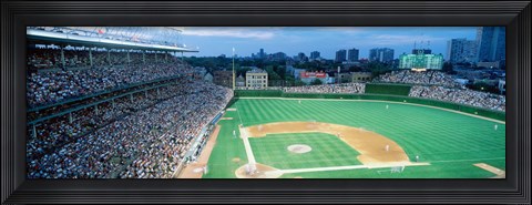 Framed High angle view of spectators in a stadium, Wrigley Field, Chicago Cubs, Chicago, Illinois, USA Print