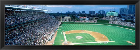 Framed High angle view of spectators in a stadium, Wrigley Field, Chicago Cubs, Chicago, Illinois, USA Print