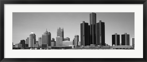 Framed Skyscrapers In The City, Detroit, Michigan, USA Print