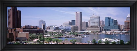 Framed USA, Maryland, Baltimore, High angle view of Inner Harbor Print