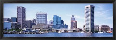 Framed USA, Maryland, Baltimore, Skyscrapers along the Inner Harbor Print