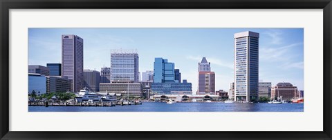 Framed USA, Maryland, Baltimore, Skyscrapers along the Inner Harbor Print