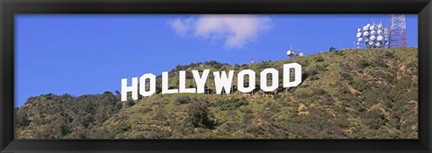Framed Low angle view of a Hollywood sign on a hill, City Of Los Angeles, California, USA Print
