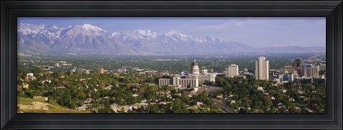 Framed High angle view of a city, Salt Lake City, Utah, USA Print