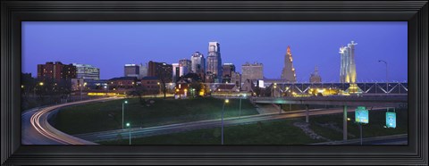 Framed Kansas City, Missouri at Night Print