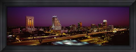 Framed Orlando, Florida at Night Print