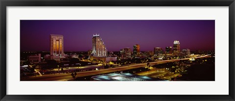 Framed Orlando, Florida at Night Print