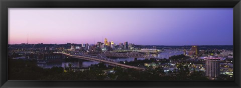 Framed Cincinnati, Ohio at Dusk Print