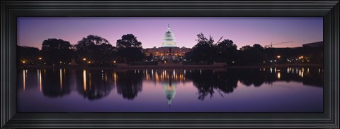 Framed Reflection of a government building in a lake, Capitol Building, Washington DC, USA Print