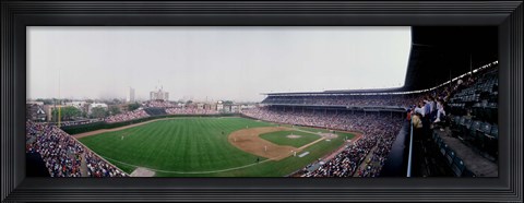 Framed Spectators watching a baseball mach in a stadium, Wrigley Field, Chicago, Cook County, Illinois, USA Print