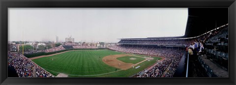 Framed Spectators watching a baseball mach in a stadium, Wrigley Field, Chicago, Cook County, Illinois, USA Print