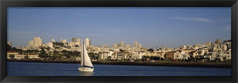 Framed Sailboat in an ocean, Marina District, San Francisco, California, USA Print