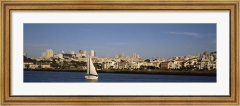 Framed Sailboat in an ocean, Marina District, San Francisco, California, USA Print