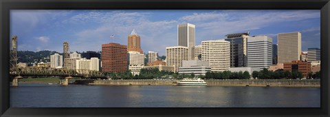 Framed Skyscrapers at the waterfront, Portland, Multnomah County, Oregon, USA Print