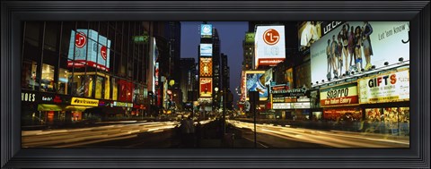 Framed Shopping malls in a city, Times Square, Manhattan, New York City, New York State, USA Print