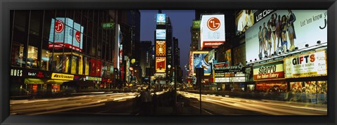 Framed Shopping malls in a city, Times Square, Manhattan, New York City, New York State, USA Print