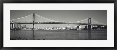 Framed Manhattan Bridge across the East River, New York City, New York State, USA Print