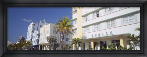 Framed Art Deco Hotels, Ocean Drive, Florida, USA Print