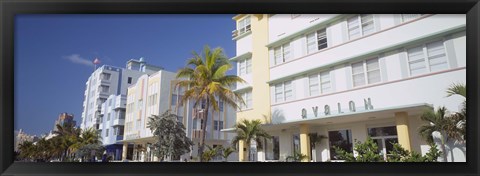 Framed Art Deco Hotels, Ocean Drive, Florida, USA Print