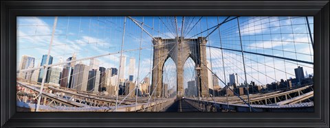 Framed Railings of a bridge, Brooklyn Bridge, Manhattan, New York City, New York State, USA, (pre Sept. 11, 2001) Print