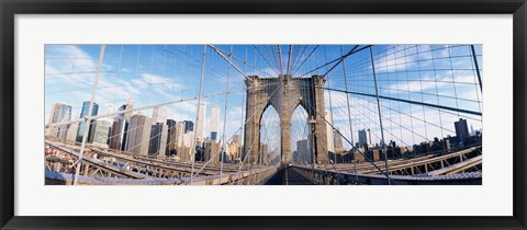 Framed Railings of a bridge, Brooklyn Bridge, Manhattan, New York City, New York State, USA, (pre Sept. 11, 2001) Print