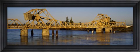 Framed Drawbridge across a river, The Sacramento-San Joaquin River Delta, California, USA Print
