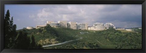 Framed Low angle view of a museum on top of a hill, Getty Center, City of Los Angeles, California, USA Print