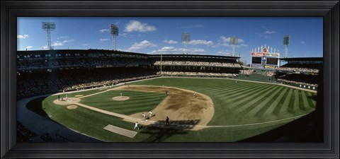 Framed High angle view of a baseball match in progress, U.S. Cellular Field, Chicago, Cook County, Illinois, USA Print