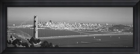 Framed Golden Gate Bridge, San Francisco, California, USA (black &amp; white) Print