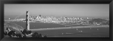 Framed Golden Gate Bridge, San Francisco, California, USA (black &amp; white) Print