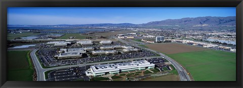 Framed Aerial View, Silicon Valley Business Campus, San Jose, California, USA Print
