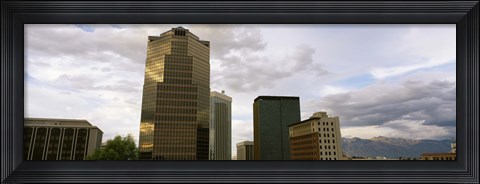 Framed Buildings in a city with mountains in the background, Tucson, Arizona, USA Print