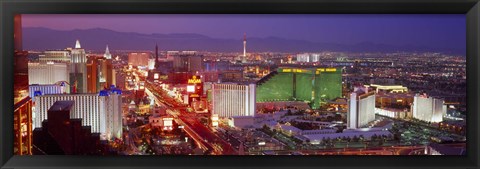 Framed Las Vegas Lit Up at Dusk Print