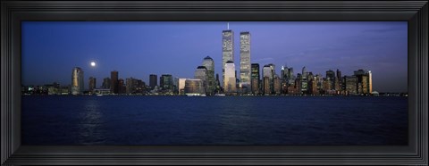 Framed Buildings at the waterfront, World Trade Center, Hudson river, Lower Manhattan, Manhattan, New York City, New York State, USA Print
