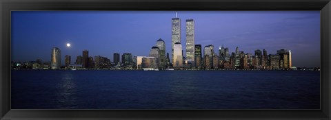 Framed Buildings at the waterfront, World Trade Center, Hudson river, Lower Manhattan, Manhattan, New York City, New York State, USA Print