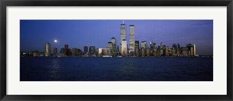 Framed Buildings at the waterfront, World Trade Center, Hudson river, Lower Manhattan, Manhattan, New York City, New York State, USA Print