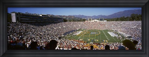 Framed Spectators watching a football match, Rose Bowl Stadium, Pasadena, City of Los Angeles, Los Angeles County, California, USA Print